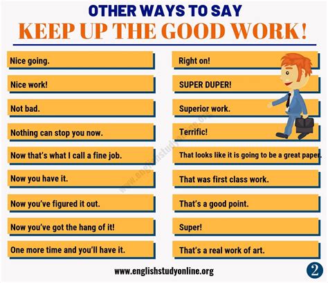 another word for good work.